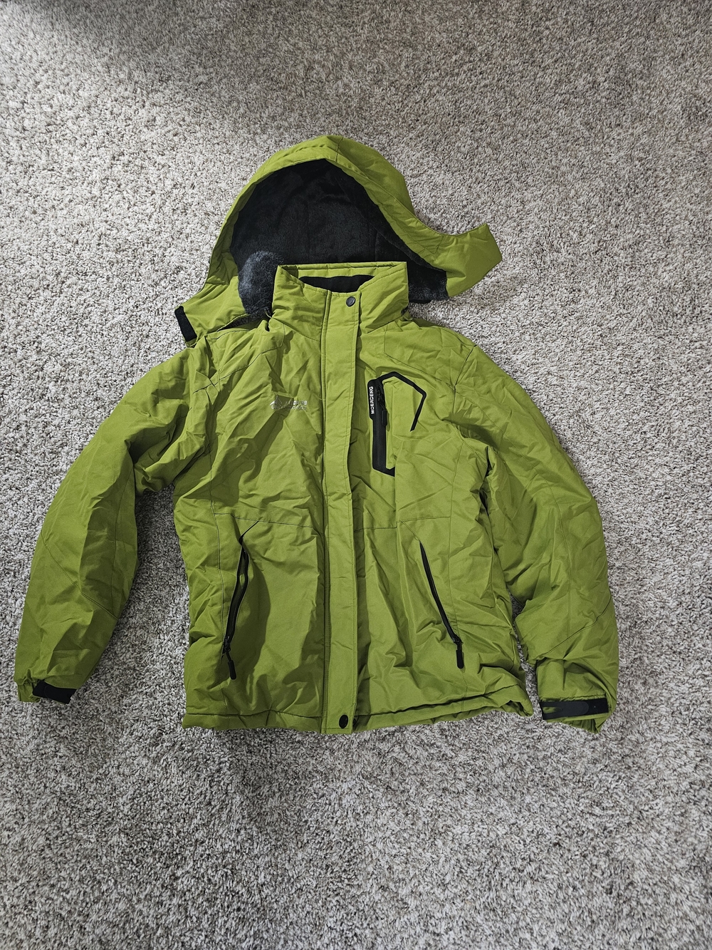 Women's Moerdeng Lime Green Insulated Hooded Jacket